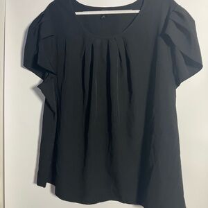 SHEIN Black Pleated Women's Blouse